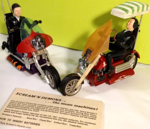 Hasbro Scream' n Demons Vintage Toy Lot Motorcycles Riders & Instruction Sheet