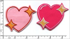 30 Pcs Embroidered Iron on patches 2 color Love Heart Star 70x60mm AP015hS