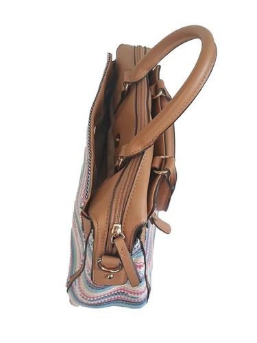 Damen Handtasche mittelgroß bunt zwei Henkel Schultergurt nicht inkl. - Bild 6 von 8