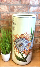 Sunflower Floral Ceramic Umbrella Stand/ Walking Stick Stand Large Vase MIN0831
