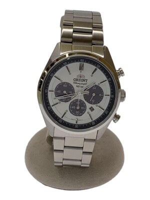 ORIENT WV0041TX Chronograph Solar Men's Watch White Dial Analog From Japan