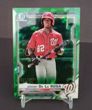2021 Bowman Chrome Sapphire Jeremy De La Rosa Green Refractor 23/125
