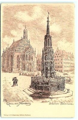 S04-7084, NURMBERG, SCHONER BRUNNEN, ANTIQUE POSTCARD