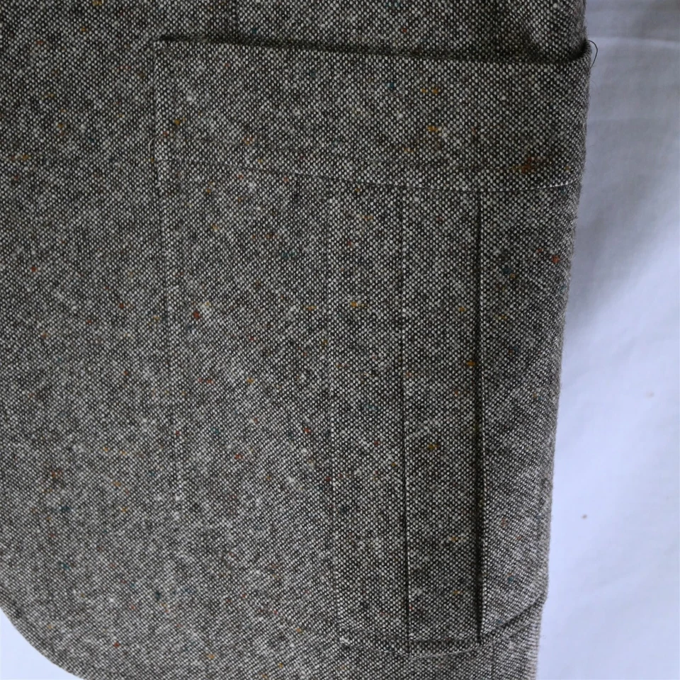 Vtg 90s 42R Brown Nailhead Fleck Tweed 2 Btn Blazer Suit Jacket Sport Coat - Image 3 of 4
