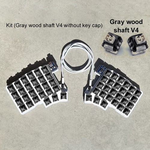 Split Tastatur Kabelgebundener Ergonomie Tastatur Hot Swap QMK/Fläschchen (Grauh - Afbeelding 11 van 11