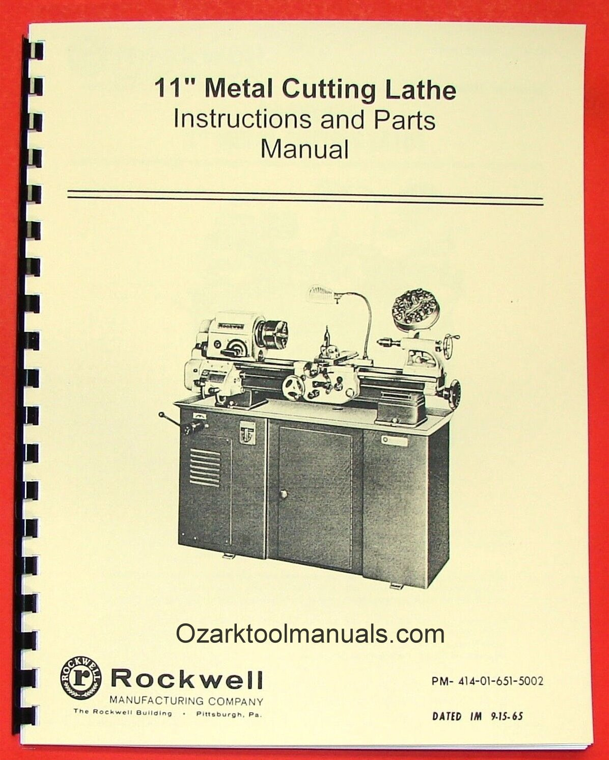 ROCKWELL 11" Cabinet Metal Lathe Owner Instruction Operating