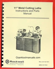 ROCKWELL 11" Cabinet Metal Lathe Owner Instruction Operating Parts Manual 0590