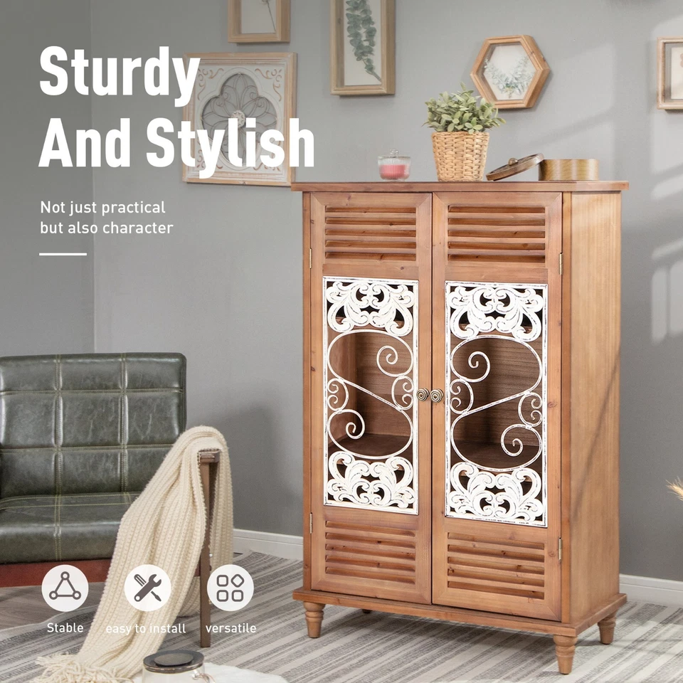 Armário de armazenamento antigo 47"" de altura com portas armário de destaque para cozinha - Imagem 3 de 4