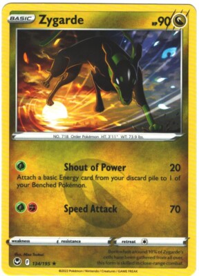 Zygarde 134/195 Silver Tempest Regular Rare Pokémon TCG | eBay