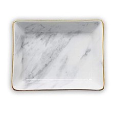 Marble Ceramic Jewelry Tray Ring Dish Ring Holder Display 5.3inch Gray