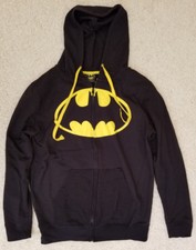 BATMAN DC COMICS SUPER HERO CLASSIC LOGO ZIPPERED HOODIE SWEATSHIRT YOUTH MED