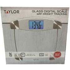 New Taylor Glass Digital Scale with Weight Tracking 440 Lb Capacity 2 User
