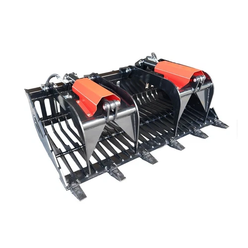 Landy Attachments 72" Rock Grapple Bucket with Teeth for Skid Steer Quick Attach - Picture 3 of 5