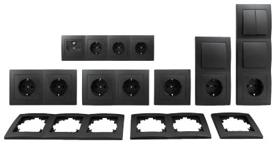 ETT1535109 Schalter Steckdosen Set Flair anthrazit Komfort Kombi UP 