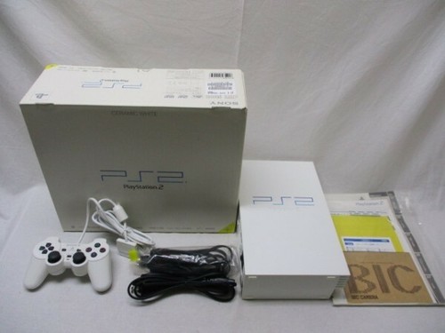 Used Playstation 2 Ceramic White Console PS2 SCPH-50000 CW Japan Tested Boxed - Picture 1 of 3