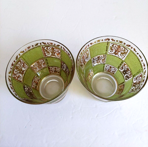 Lot de 2 verres à cocktail boule basse ancienne Culver Prado MCM milieu du siècle - Photo 3/4