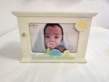 Hallmark White Wooden Baby Photo Holder Containing Four 4x6 Photo Albums Vintage
