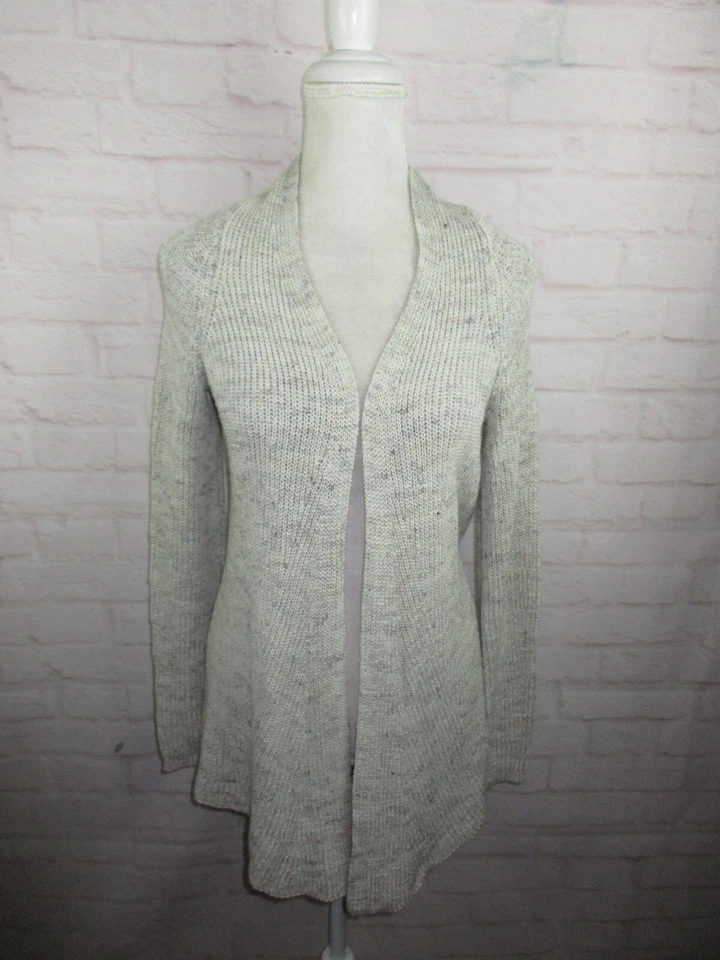 Suéter cárdigan abierto tejido lino marfil talla XS Orvis para mujer Foto 2 de 4