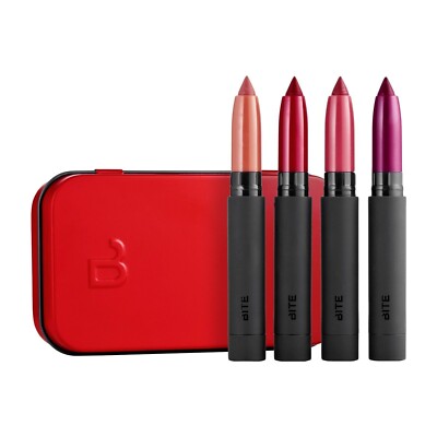 Bite Beauty Best Bite Rewind Gift Set of 4 Matte Creme Lip Crayons Authentic