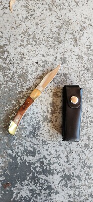 3'' Blade Wood Handle Pocket Knife With Holder