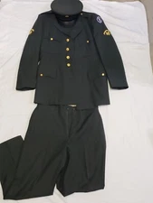 US Army 1950s Mens Military Complete Suit W/ Cap Wool Size 42