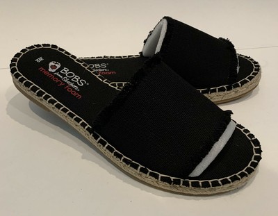 Skechers Bobs Maldives Coastal Cove Slide Flat Sandals Womens 9 Black 33486/BLK 193113369550 | eBay