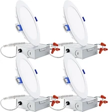 TORCHSTAR Basic Series 12W 6 Inch LED Recessed Lighting, 4 Pack
