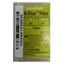 *6-Pieces* Kerr SybronEndo K-Flex Hand Files Size-25 Length-21mm 15306