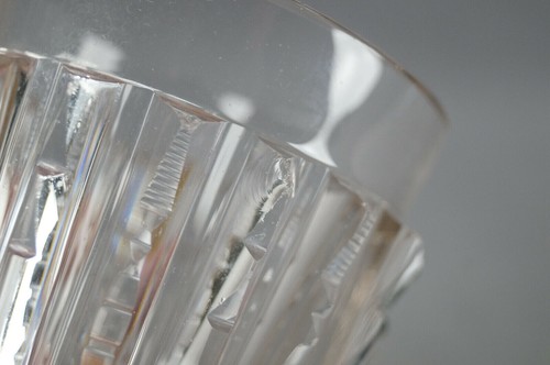 Bohemian Clear Cut Notched Prism Flint Footed Tumbler Spa Glass C. 1850-1860s - Picture 8 of 8