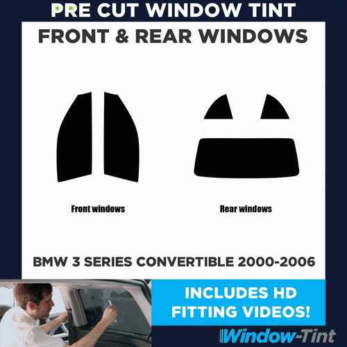 For BMW 3 Series Convertible 2000-06 Full Pre Cut Window Tint Kit Front & Rear - Picture 2 of 10