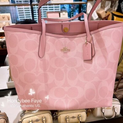NWT COACH City Tote Bag In Signature Canvas CAL49 Powder