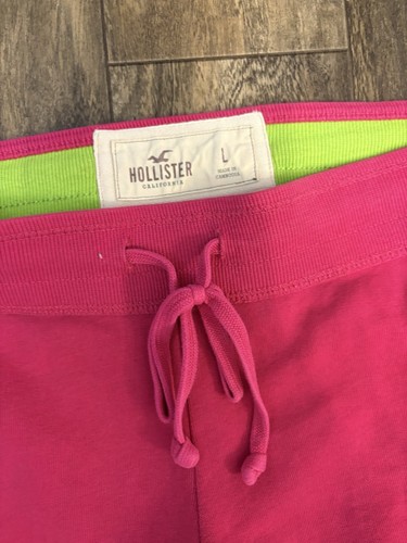 Hollister Hot Pink Y2K 2000’s Graphic Sweat Pants Lime Green Low Rise Bottoms - Picture 3 of 5