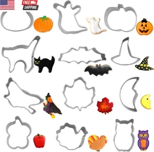 Halloween Cookie Cutters Set,12Pcs Mini Halloween Cookie Cutters Stainless Steel