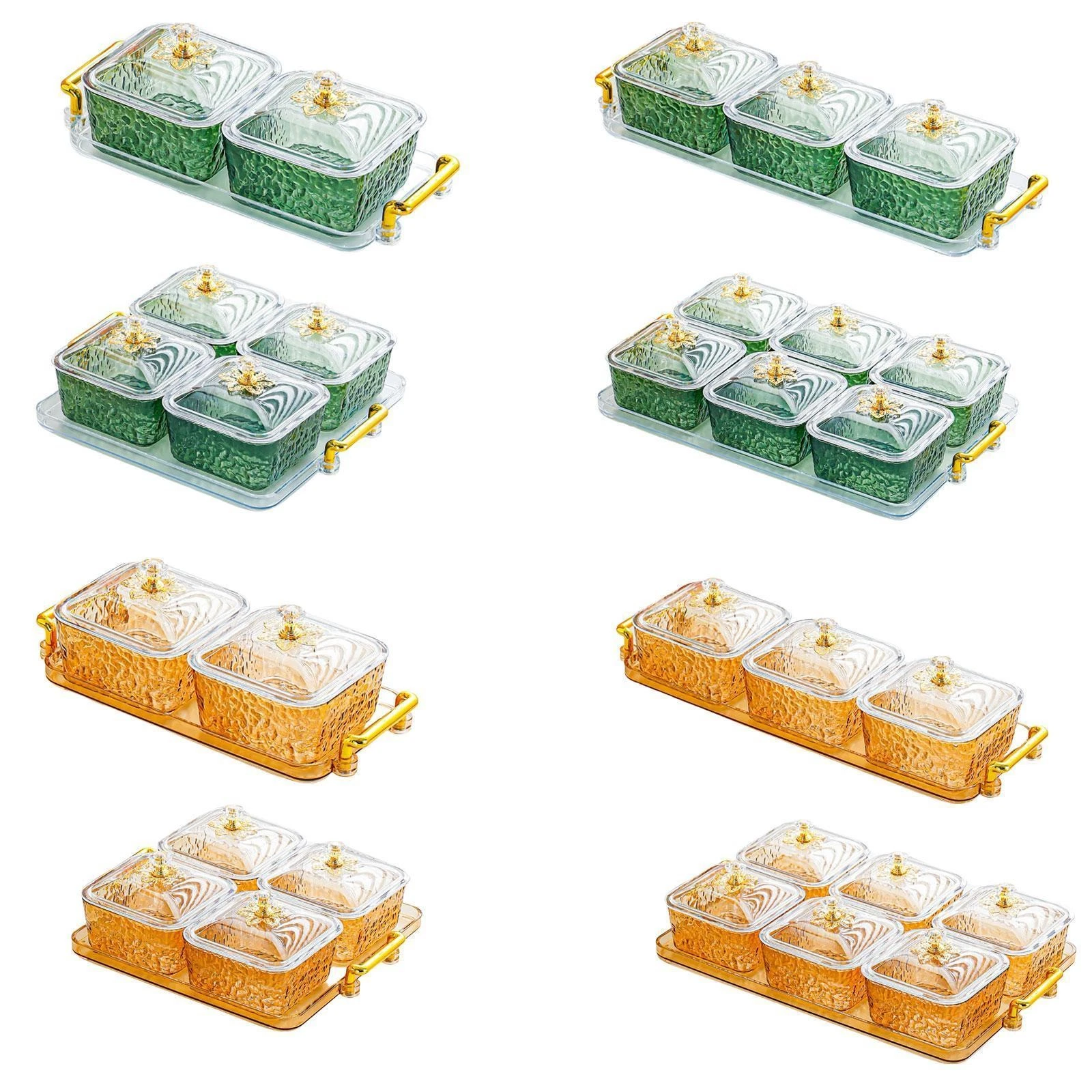 Dried Fruit Tray Seasoning Organizer Food Storage Box Multipurpose with Lids