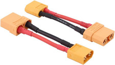 2pcs XT60 Male to XT90 Female Connector Adapter with 14AWG 2in Cable