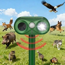 Upgraded Ultrasonic Animal Repeller,Solar Powered Cat Repellent Outdoor,Deer ...