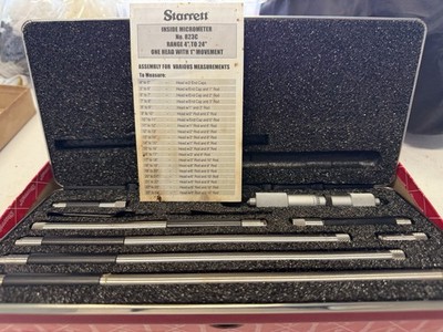 Starrett 823C Inside Micrometer Set 4 to 24 in