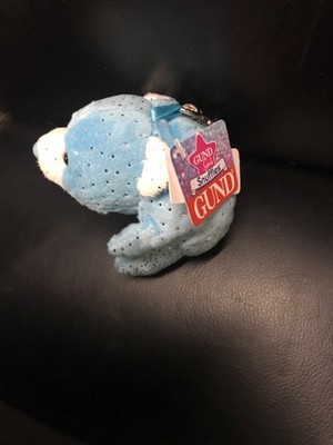 New Gund Girls Snuffles Blue Glitter 4'' Backpack Clip Stuffed Animal Plush Toy