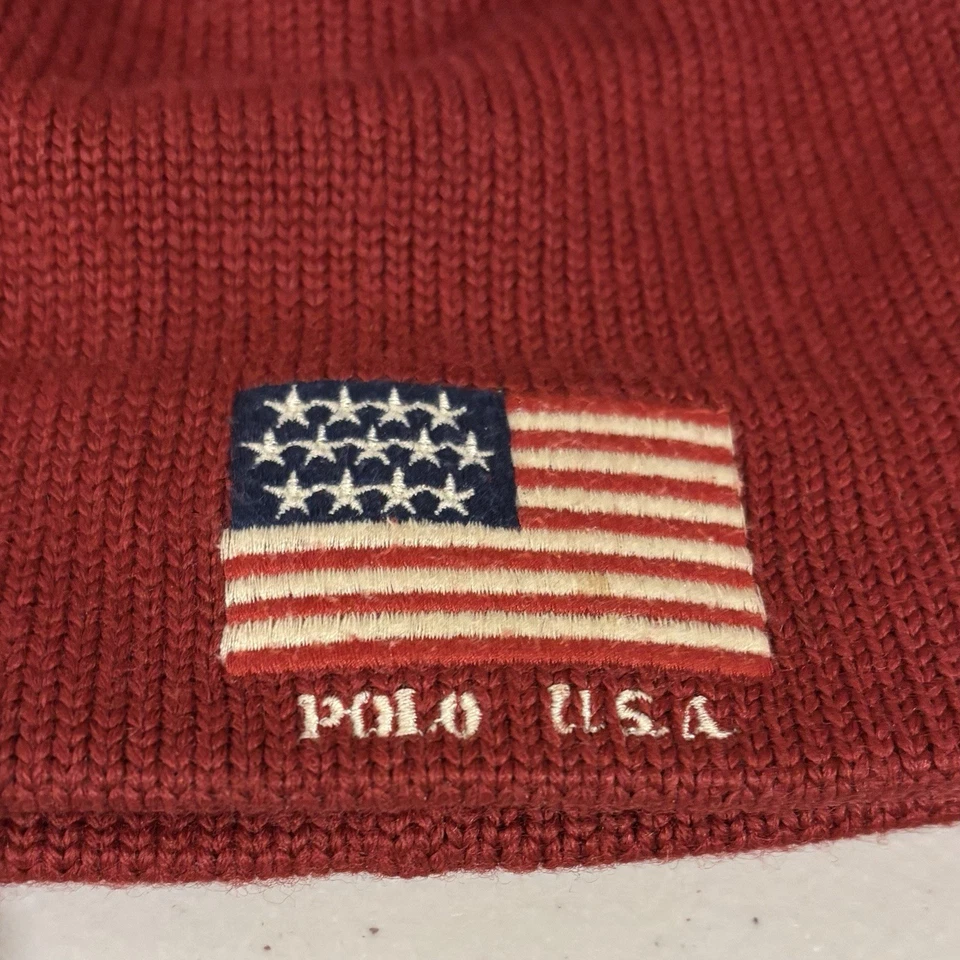 De colección Ralph Lauren Polo Borlas EE. UU. Invierno Gorro Sombrero Esquí Mezcla Lana P-3 Foto 4 de 4