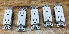 5 White Leviton 5325-WMP 15 Amp, 125 Volt, Decora Duplex Wall Electrical Recept