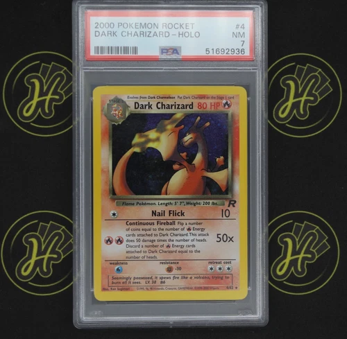 Dark Charizard 4/82 Team Rocket 2000 Holo Rare Pokémon Trading TCG Card NM PSA 7