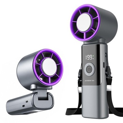 Tragbarer Handventilator Wiederaufladbar - Turbo Handventilatoren für Reisen Dunkelgrau 