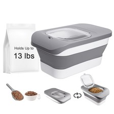 13 Lbs Dog Food Container, Collapsible Dog Food Storage Container with Airtig...