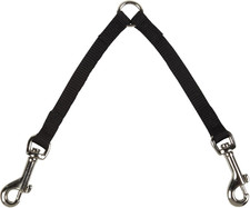 Nylon 2-Way Small Dog Coupler with Nickel-Plated Swivel Clip, 4", Black