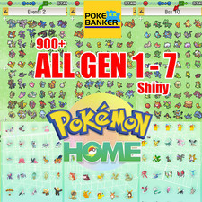 Pokemon Home Living Dex Gen 1-7 Complete Shiny Bundle Pokedex Bank Transf 900+