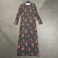REFORMATION Tommie Knit Dress Women's Size M Black Floral