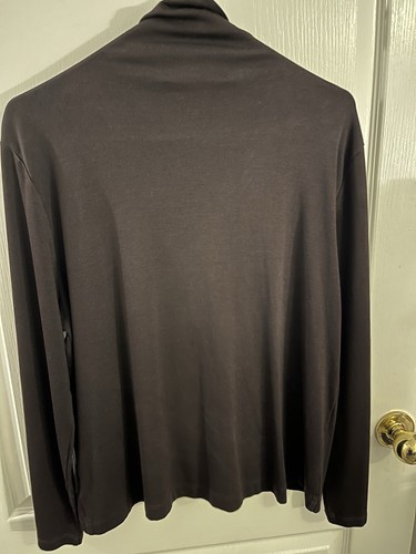 Ellen Tracy Silk Brown Turtleneck XL L - Picture 2 of 5