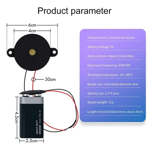 Multimètre Buzzer Compact 9V pour Test de Continuité et Inspection de Câblage