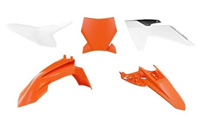 RACETECH 5-teiliges Plastik-Kit KTM SX 50 2024-2025 Orange-Weiß-Schwarz