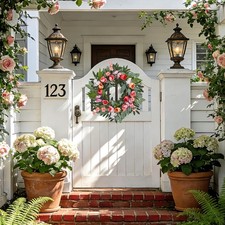 Spring Wildflower Wreath 24", Daisies Lavender Farmhouse, Indoor Outdoor Easter
